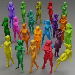 20 Character Models Lowpoly for Woman - Pack 2 3D Print Model