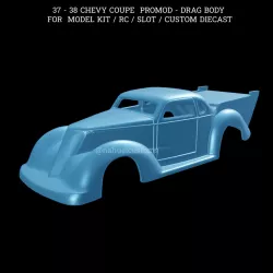 37 - 38 CHEVY COUPE PROMOD - DRAG BODY FOR MODEL KIT / RC / SLOT / CUSTOM DIECAST