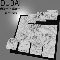 3D Dubai | Digital Files | 3D STL File | Dubai 3D Map | 3D City Art | 3D Printed Landmark | Model of Dubai Skyline | Art