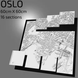 3D Oslo | Digital Files | 3D STL File | Oslo 3D Map | 3D City Art | 3D Printed Landmark | Model of Oslo Skyline | 3D