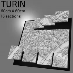 3D Turin | Digital Files | 3D STL File | Turin 3D Map | 3D City Art | 3D Printed Landmark | Model of Turin Skyline | 3D Art