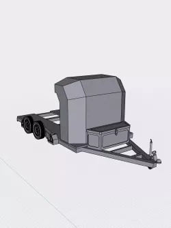 Air Bagged Vehicle Trailer with accessories diorama race car