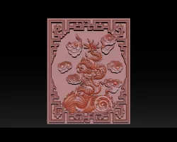 Asian Dragon - cnc relief