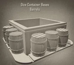 Barrels Themed Bases for Dice Containers or Display Case for Miniatures