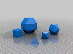 Basic geometric shapes D4, D6, D8, D20 and D26