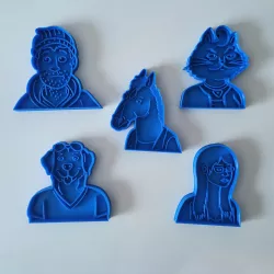 Bojack Horseman set of 5 cookie cutters. Cookie cutter