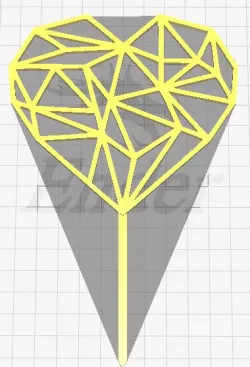 Cake topper Corazon Geometrico/ geometric heart