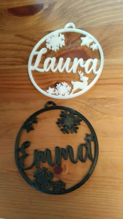 Christmas baubles Fir Tree Name