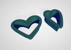 Cookie mold in the shape of hearts