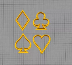 cutter cookie deck of Cards (suit, hearts, clubs, diamonds)