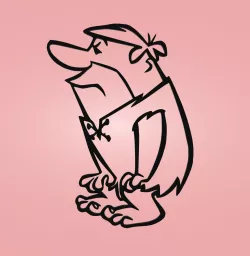 Decorative mural, wall decoration, panno, Barney Rubble The Flintstones Cartoon Character