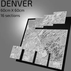 DENVER FRAMED WALL ART CITYSCAPE ARCHITECTURE BUILDINGS SOUVENIR CITY MAP ART