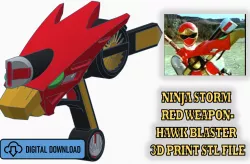 DIGITAL Ninja Storm Wind Weapon- Hawk Blaster 3D Print STL File