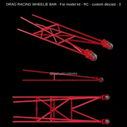 DRAG RACING WHEELIE BAR - For model kit - RC - custom diecast - 3