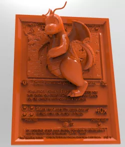 Dragonite 3D / 4D Card - Custom 3D Printing File - Pokemon *New Card*