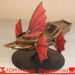 Dreadnought Flying Fantasy Ship Model Compatible with DnD Spelljammer