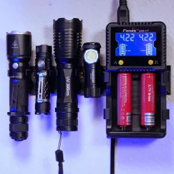 Flashlight and battery charger holder