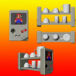 GameBoy shelf for cups