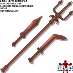Gladiator weapons for action figures pack 1