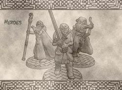 Hero Miniatures - Fighter, Ranger & Mage for Dungeons & Dragons or tabletop games.