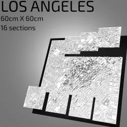 LOS ANGELES FRAMED WALL ART CITYSCAPE ARCHITECTURE BUILDINGS SOUVENIR CITY MAP ART