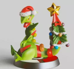 Mega SCEPTILE Christmas version - FAN ART - POKÉMON FIGURINE -POKEMON