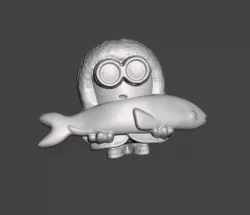 minion with fish .stl .obj