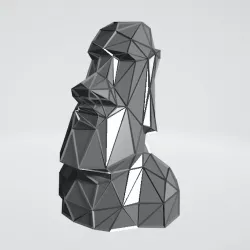 Moai bust WIREFRAME VORONOI WIREMESH MESH