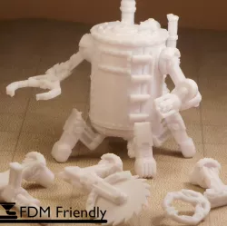 Modular Steampunk Mech Walker Miniature FDM Friendly