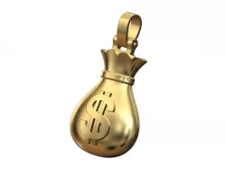 Money bag pendant with bail 3D print model