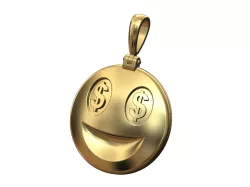 Money smile emoji pendant with bail 3D print model