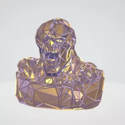 Nemesis Residual Evil bust WIREFRAME VORONOI WIREMESH MESH