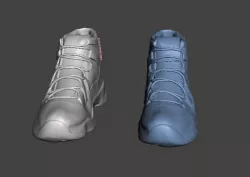 NIKE AIR JORDAN 11 SNEAKERS LEFT AND RIGHT .OBJ .STL