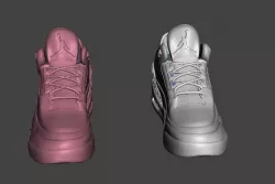 NIKE AIR JORDAN 3 SNEAKERS LEFT AND RIGHT .OBJ .STL