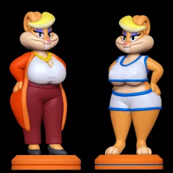 Patricia Bunny Two outfits - The Looney Tunes Show