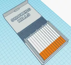 Print-in-place Cigars Box with fabric hinge cover and easy lock