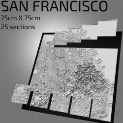 SAN FRANCISCO FRAMED WALL ART CITYSCAPE ARCHITECTURE BUILDINGS SOUVENIR CITY MAP ART