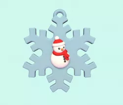 Snowman Snowflake Ornament