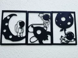 stencil astronaut wall