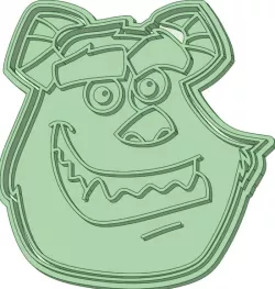 Sullivan Monsters Inc face 75mm cookie cutter