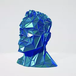 Terminator bust WIREFRAME VORONOI WIREMESH MESH