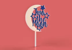 Two the moon Cake Topper