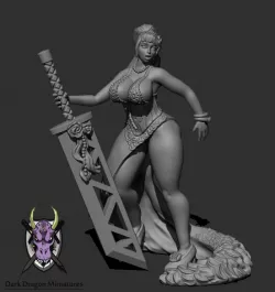 WARRIOR BRIDE MINIATURE (DND, WARHAMMER, KINGDOM DEATH, PATHFINDER, MINI)