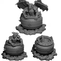 Witches cauldron and demonic summoning cauldron