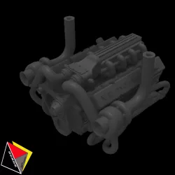 1/64 Scale V8 Twin Turbo Engine Diecast