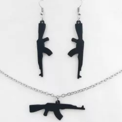 AK 47 rifle earrings/necklace