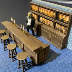 BAR SHELVES FOR BRITISH PUB 7MM SCALE O GAUGE MODEL RAILWAY BUILDING