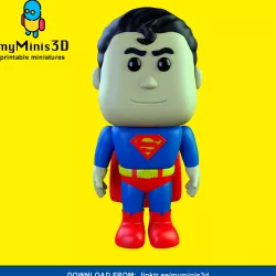 Chibi Cute Funko Pop Superman Clasic Figure | 3D print models.