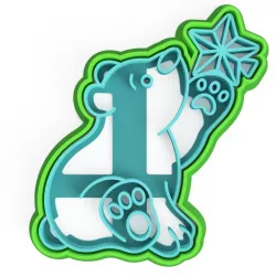 christmas polar bear cookie cutter, cookie cut, fondant, cookie, cake