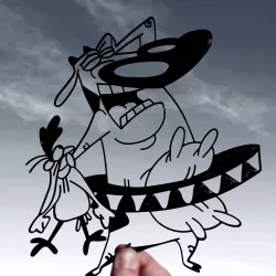 Cow and Chicken - 2D SILHOUETTE